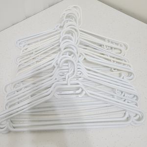 25 Assorted Plastic Hangers - White